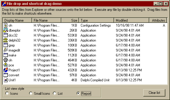 UnitOOPS OLE Drag and Drop Components Screenshot